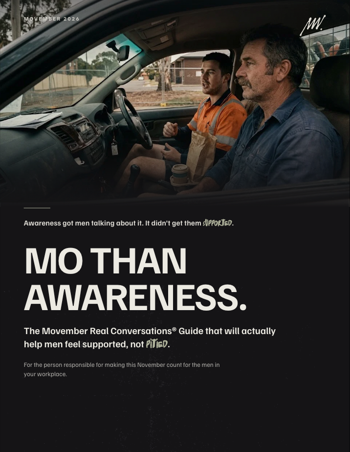 Mo Than Awareness, the Movember Real Conversations Guide, cover